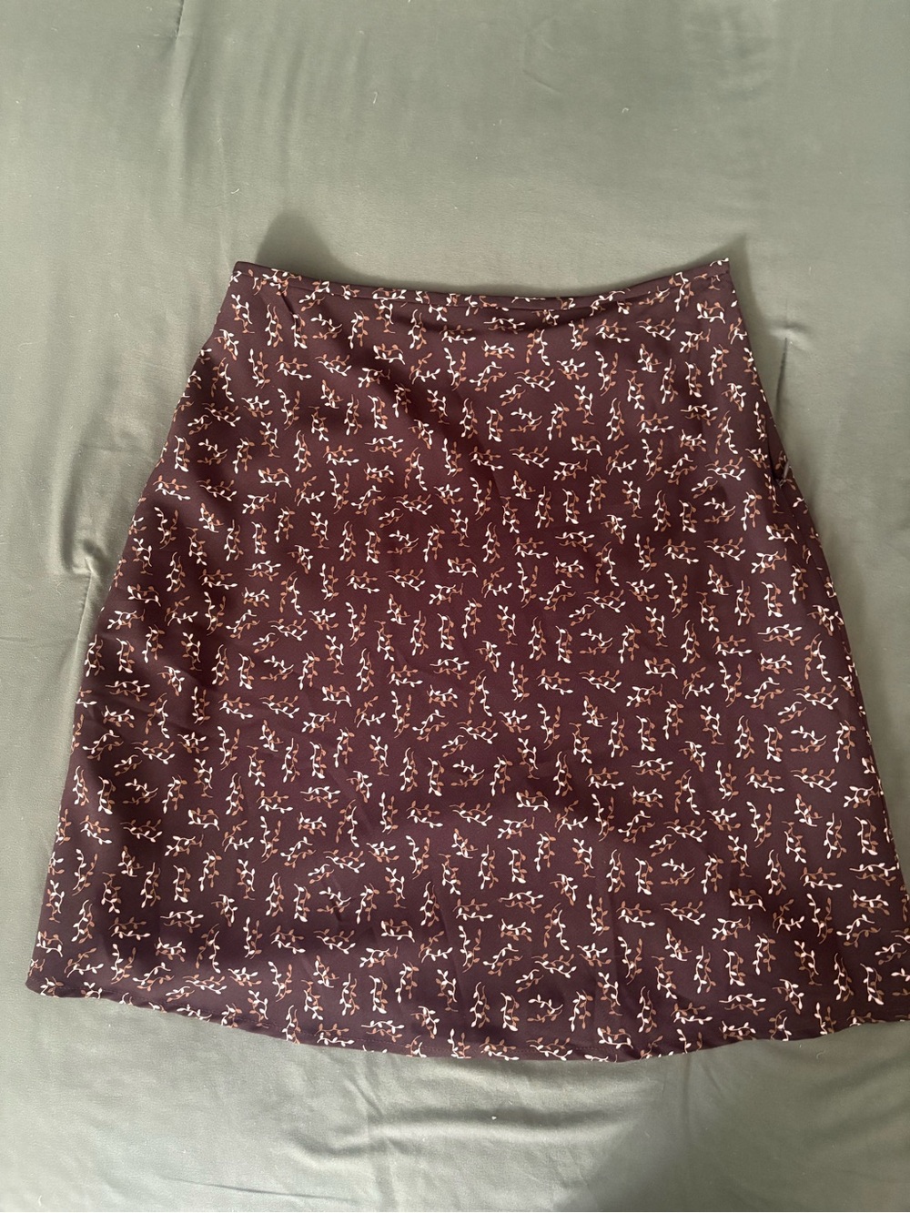 Women's Brown Floral A-Line Skirt